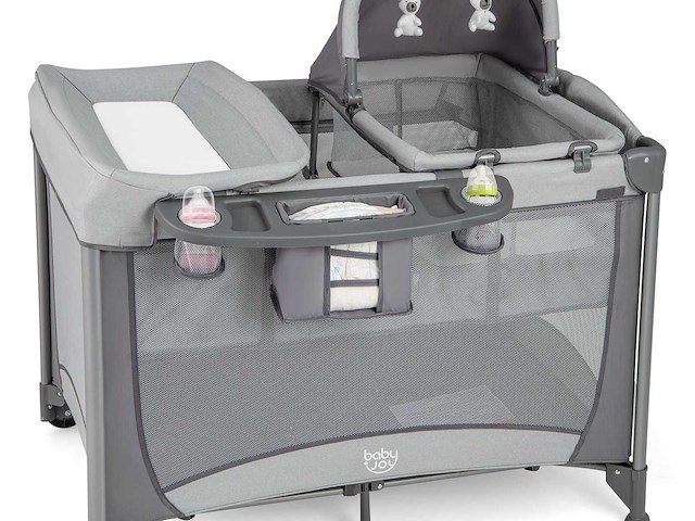 5-in-1 draagbaar kinderdagverblijf met wieg en wiegje - afbeelding 1 van  5