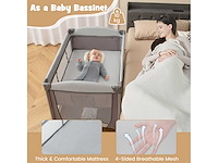 5-in-1 draagbaar kinderdagverblijf met wieg en wiegje - afbeelding 4 van  5