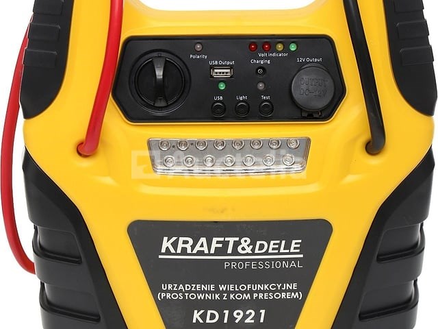 5-in-1 starter - multifunctioneel apparaat - kraft&dele starter, compressor, zaklamp - afbeelding 1 van  4