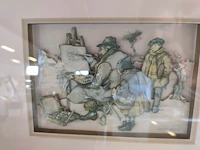 5 ingelijste 3d reliefschilderijen anton pieck - afbeelding 8 van  8