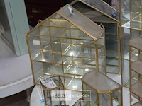 5 kleine glazen vitrine kastje met messing look - afbeelding 2 van  4