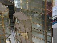 5 kleine glazen vitrine kastje met messing look - afbeelding 3 van  4