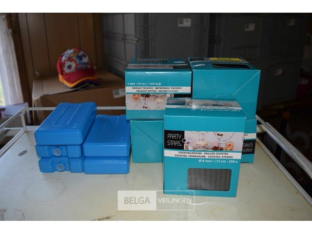 5 koelelementen en 5 pakken plastieken rietjes - afbeelding 1 van  3