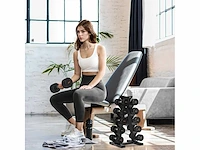 5-lags halterrek stalen dumbbell opslag voor bodybuilding belasting 100 kg 35x33x66 cm zwart