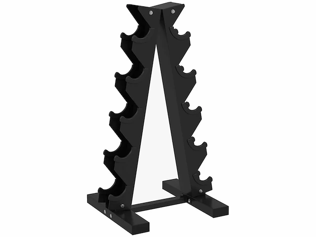 5-lags halterrek stalen dumbbell opslag voor bodybuilding belasting 100 kg 35x33x66 cm zwart - afbeelding 2 van  4