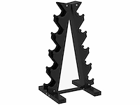 5-lags halterrek stalen dumbbell opslag voor bodybuilding belasting 100 kg 35x33x66 cm zwart - afbeelding 2 van  4