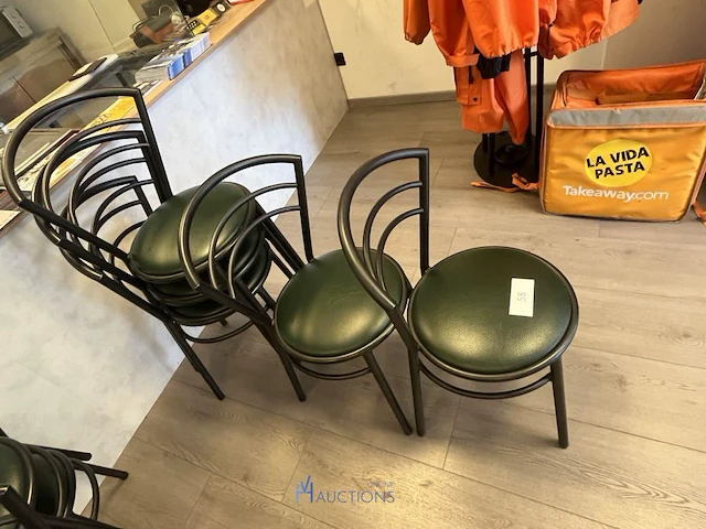 5 metalen horecastoelen - afbeelding 1 van  4