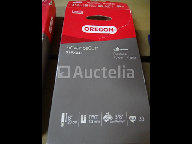 5 oregon chains & guide, 1 husqvarna chain, 18 ronde vijltjes - afbeelding 2 van  14