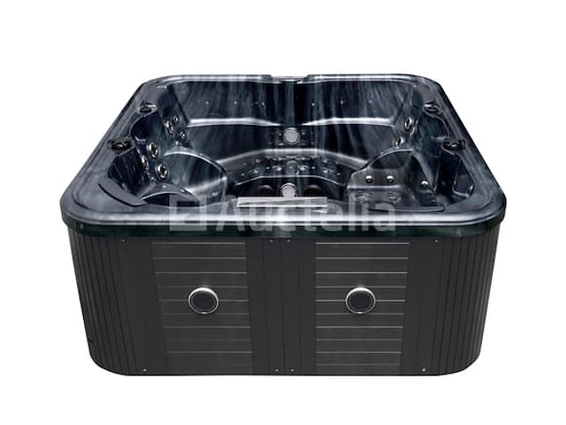 5 persoons outdoor spa 208x208 cm incl. 2 ligbedden - cloudy black bad / antraciete zijkant - afbeelding 1 van  23