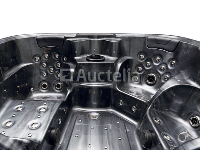 5 persoons outdoor spa 208x208 cm incl. 2 ligbedden - cloudy black bad / antraciete zijkant - afbeelding 13 van  23