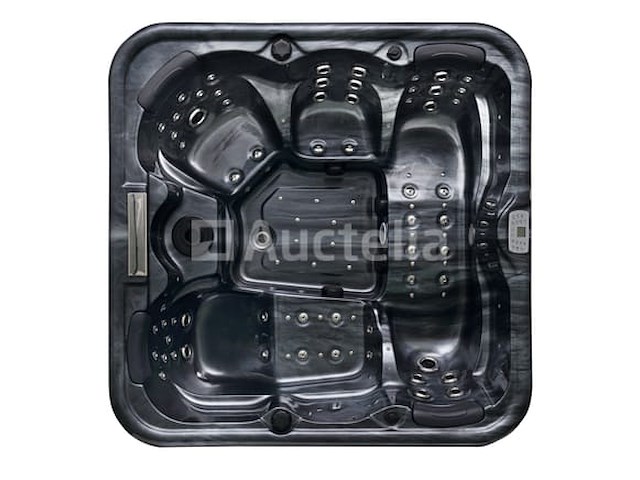 5 persoons outdoor spa 208x208 cm incl. 2 ligbedden - cloudy black bad / antraciete zijkant - afbeelding 15 van  23