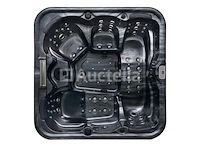 5 persoons outdoor spa 208x208 cm incl. 2 ligbedden - cloudy black bad / antraciete zijkant - afbeelding 15 van  23