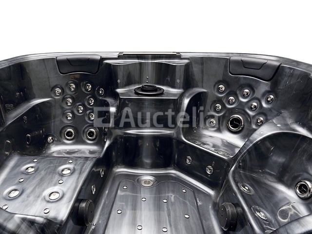 5 persoons outdoor spa 208x208 cm incl. 2 ligbedden - cloudy black bad / antraciete zijkant - afbeelding 4 van  23