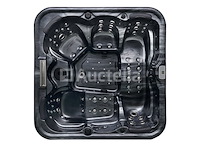 5 persoons outdoor spa 208x208 cm incl. 2 ligbedden - cloudy black bad / antraciete zijkant - afbeelding 5 van  23