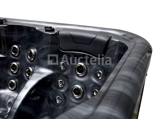5 persoons outdoor spa 208x208 cm incl. 2 ligbedden - cloudy black bad / antraciete zijkant - afbeelding 11 van  23