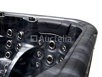 5 persoons outdoor spa 208x208 cm incl. 2 ligbedden - cloudy black bad / antraciete zijkant - afbeelding 11 van  23