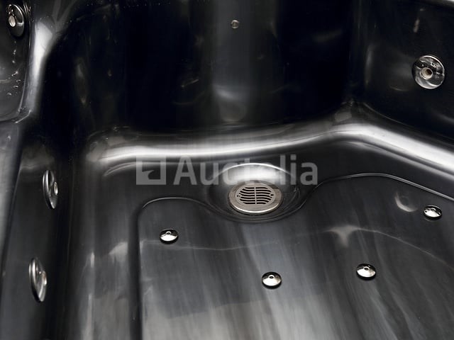 5 persoons outdoor spa 208x208 cm incl. 2 ligbedden - cloudy black bad / antraciete zijkant - afbeelding 12 van  23