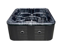 5 persoons outdoor spa 208x208 cm incl. 2 ligbedden - cloudy black bad / antraciete zijkant - afbeelding 17 van  23
