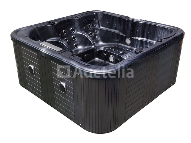 5 persoons outdoor spa 208x208 cm incl. 2 ligbedden - cloudy black bad / antraciete zijkant - afbeelding 22 van  23