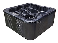 5 persoons outdoor spa 208x208 cm incl. 2 ligbedden - cloudy black bad / antraciete zijkant - afbeelding 22 van  23