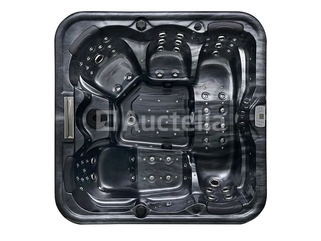 5 persoons outdoor spa 208x208 cm incl. 2 ligbedden - cloudy black bad / antraciete zijkant - afbeelding 1 van  23