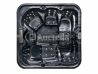 5 persoons outdoor spa 208x208 cm incl. 2 ligbedden - cloudy black bad / antraciete zijkant