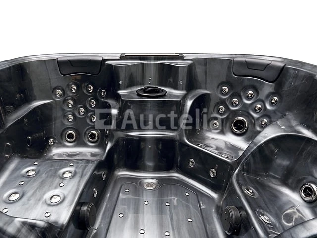 5 persoons outdoor spa 208x208 cm incl. 2 ligbedden - cloudy black bad / antraciete zijkant - afbeelding 20 van  23