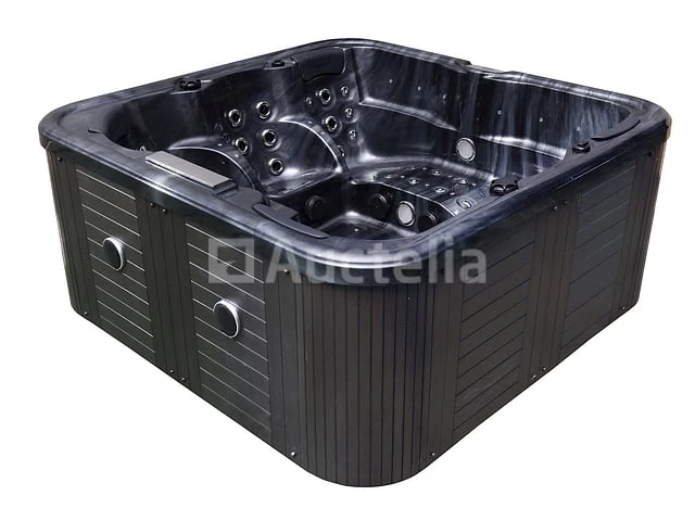 5 persoons outdoor spa 208x208 cm incl. 2 ligbedden - cloudy black bad / antraciete zijkant - afbeelding 22 van  23