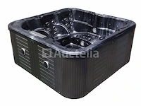 5 persoons outdoor spa 208x208 cm incl. 2 ligbedden - cloudy black bad / antraciete zijkant - afbeelding 22 van  23