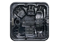 5 persoons outdoor spa 208x208 cm incl. 2 ligbedden - cloudy black bad / antraciete zijkant - afbeelding 1 van  23