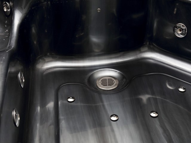 5 persoons outdoor spa 208x208 cm incl. 2 ligbedden - cloudy black bad / antraciete zijkant - afbeelding 12 van  23