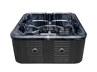 5 persoons outdoor spa 208x208 cm incl. 2 ligbedden - cloudy black bad / antraciete zijkant - afbeelding 18 van  23