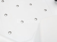 5 persoons outdoor spa 208x208 cm incl. 2 ligbedden - wit bad / mahonie kleur zijkant - afbeelding 9 van  21