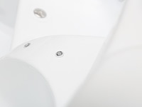 5 persoons outdoor spa 208x208 cm incl. 2 ligbedden - wit bad / mahonie kleur zijkant - afbeelding 6 van  21