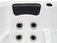 5 persoons outdoor spa 208x208 cm incl. 2 ligbedden - wit bad / mahonie kleur zijkant - afbeelding 11 van  21