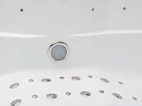 5 persoons outdoor spa 208x208 cm incl. 2 ligbedden - wit bad / mahonie kleur zijkant - afbeelding 19 van  20