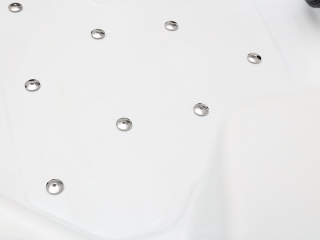 5 persoons outdoor spa 208x208 cm incl. 2 ligbedden - wit bad / mahonie kleur zijkant - afbeelding 20 van  20