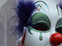 5 porselijnen clownmaskers - afbeelding 3 van  4