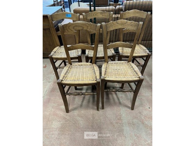 5 rieten stoelen - afbeelding 1 van  4