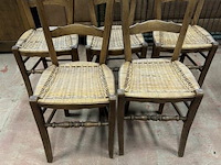 5 rieten stoelen - afbeelding 1 van  4