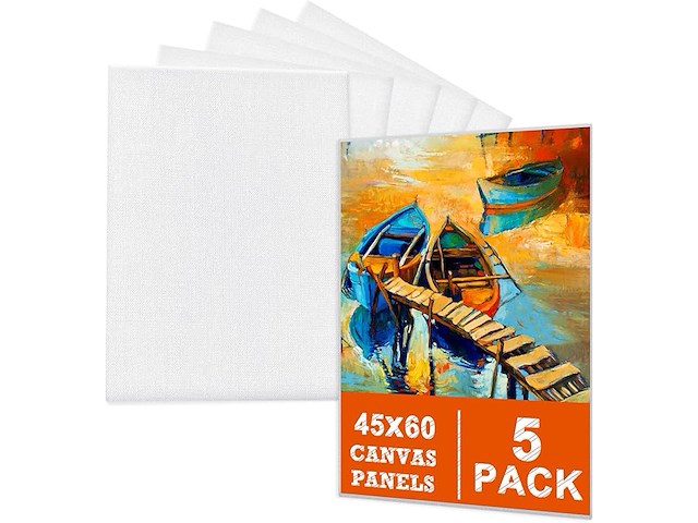 5 stuks blanco canvaspanelen - afbeelding 1 van  3