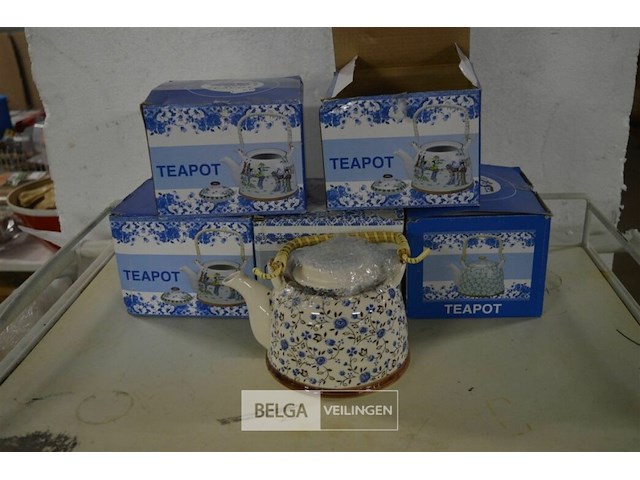 5 theepotjes div kleuren - afbeelding 2 van  2