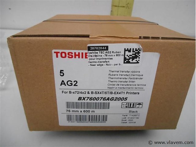 5 toshiba printrollen t14265tc 76mmx600m - afbeelding 1 van  1