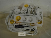 5 verlengkabels met 3-delige stekkerdoos 1,4m lang - afbeelding 1 van  2