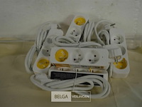 5 verlengkabels met 3-delige stekkerdoos 1,4m lang - afbeelding 1 van  2