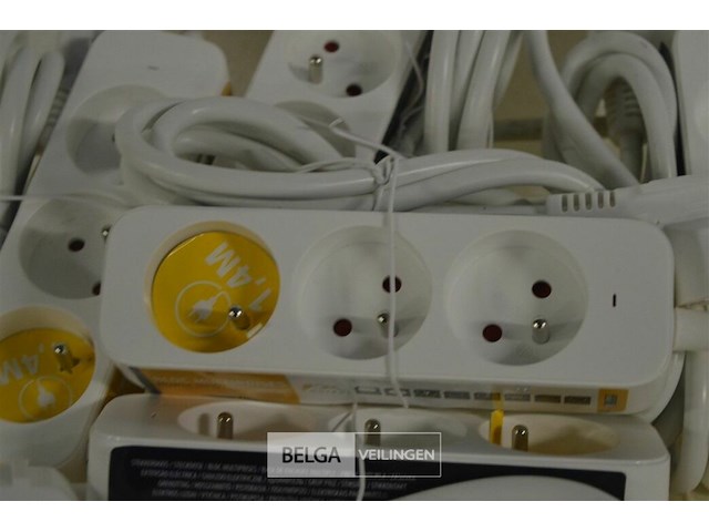 5 verlengkabels met 3-delige stekkerdoos 1,4m lang - afbeelding 2 van  2