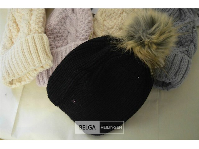 5 wintermutsen met pompon div. kleuren - afbeelding 3 van  4
