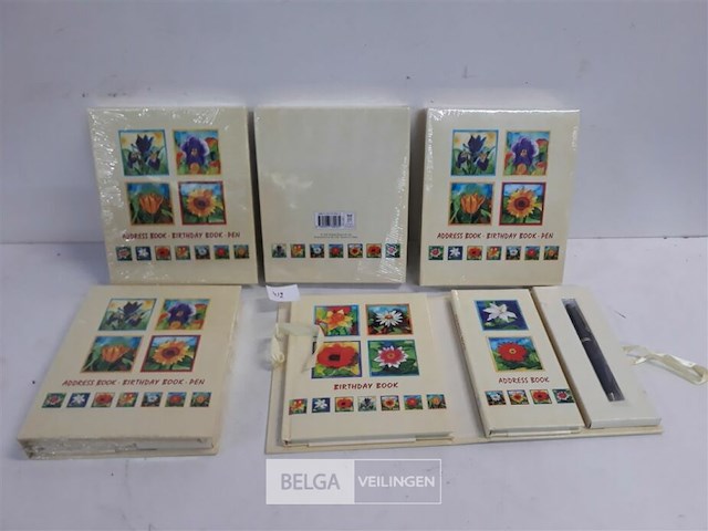 5 x adres-verjaardag boek met pen - afbeelding 2 van  3