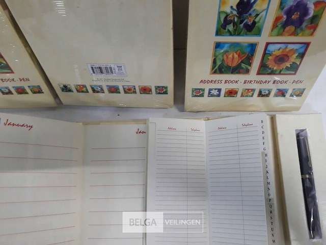 5 x adres-verjaardag boek met pen - afbeelding 3 van  3