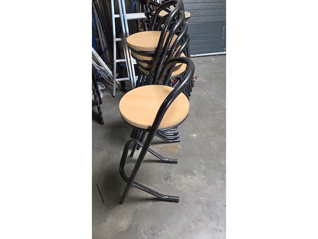 5 x barkruk houten zit - afbeelding 1 van  2